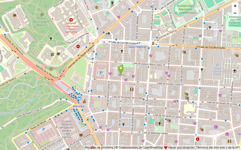 Mapa de la ubicación de El Diván Verde en la calle Gaztambide 61, Madrid